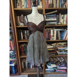 Brand New Vintage DINA BAR-EL 50s Inspired Silk Marilyn Halter Dress Size 6